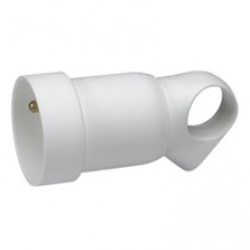 Prolongateur 2P+T - 16 A - plastique - anneaux - blanc - étiq