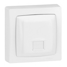 Prise RJ 45 Numéris/Internet 8 contacts appareillage saillie complet - blanc