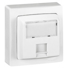 Prise RJ 45 Cat.5e FTP 9 contacts appareillage saillie complet - blanc