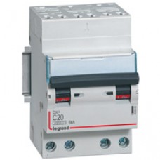 Disjoncteur DX³ 4500 - auto/vis - 4P - 400 V~ - 20A - 6kA - courbe C - départ