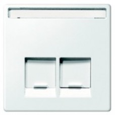 Enjoliveur pour prise RJ45 double blanc