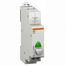 Bouton poussoir modulaire avec voyant BP gris voyant vert 12 à 48V 1 F