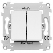 Double poussoir ouverture/fermeture blanc