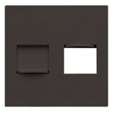 Façade RJ 45 double satin graphite