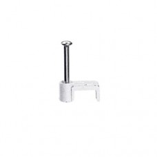 Attache Fixfor pour câble méplat 3 x 2,5 mm - blanc - pointe longueur 25 mm, diamètre 1,8 mm