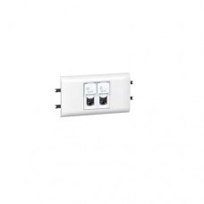 Prise Prog Mosaic avec plaque+support pour DLP cv 65 - 2xRJ45 Cat.5e FTP - blanc