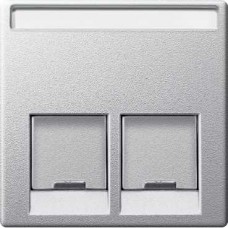 Enjoliveur pour prise RJ45 double aluminium