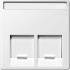 Enjoliveur RJ45 double blanc brillant