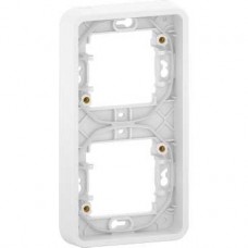 Cadre 2 postes vertical - encastré - IP55 - IK08 - blanc