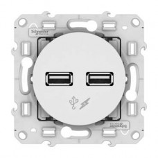 Prise alimentation double USB 5V blanc